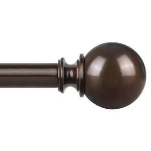 lot 59470 image: KAMANINA Curtain Rods 32 to 58 Inches (2.6-4.8ft), Antique Bronze Single Curtain Rod for Windows, 78 Inch Decorative Drapery Rod with Round Finials - Retail $20
