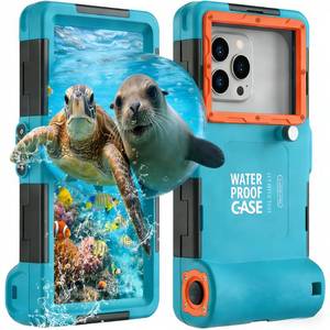lot 59480 image: 2026 Upgrade Universal Waterproof Phone Case for Snorkeling and Diving 50ft15m Underwater Phone Case for iPhone 17161514 Pro Max and Galaxy S25S24S23 Universal Underwater Photo & Video Blue - Retail $43