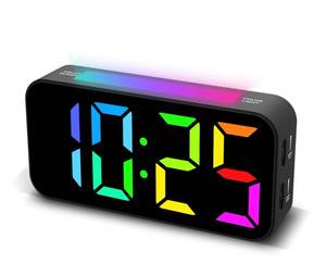 lot 59486 image: Topski Loud Alarm Clocks for Bedrooms Heavy Sleepers, Plug-in Digital Bedside Clock with Night Light, Large Display, Dual Alarm, Snooze, Dimmable for Kids Teens Boys Girls - Retail $13