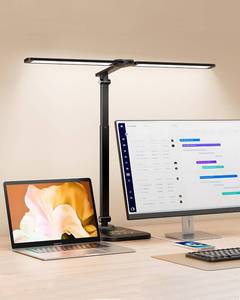 lot 59499 image: CHARYJOD LED Desk Lamp for Office Home, Height Adjustable Architect Desk Light with USB Adapter, Stepless Dimming Desk Lamp Light for Reading, Study, Workbench - Retail $40