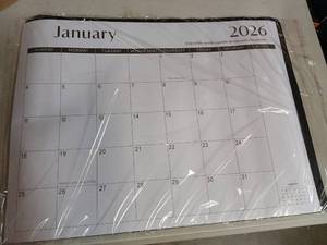 lot 59500 image: 2026 Desk Size Calendar Monthly Planner - Retail $12
