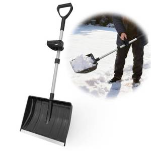 lot 59506 image: Snow Shovel for Driveway, Snow Removal Shovel with Ergonomic D-Grip Handle, 48-inch Long Lightweight Shoveling Tool, Large Capacity Shovel for Garden, Car Garage, Home Sidewalk and Camping, Black