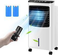 lot 20093 image: Portable Air Conditioner, Windowless Evaporative Air Cooler, 3-IN-1 Cooling Fan wHumidifier & Remote Control, 3-Speed, 7H Timer & 4 Ice Packs, 70° Oscillation Swamp Cooler for Room Home Office Garage