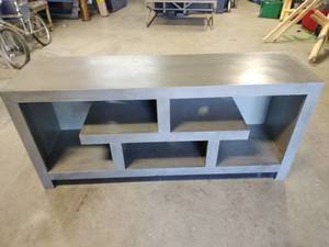 lot 13888 image: Modern Wood TV Stand - Retail $425