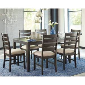 Ashley Furniture Rokane 7-Pcs Dining Table Set  Light Brown - Retail: $1,000