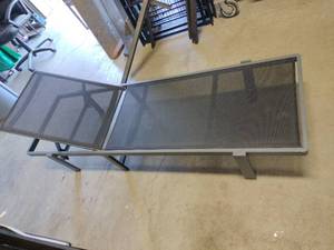 lot 13908 image: Outdoor Patio Chaise Lounge with Floral Cushions - Retail $175