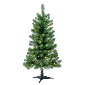lot 13927 image: 4 ft Pre-Lit Indiana Spruce Artificial Christmas Tree with Color-Changing LED Lights  by Holiday Time - Retail $30