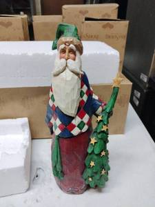 lot 13939 image: Jim Shore Heartwood Creek Tall Santa with Tree Figurine - Retail $0
