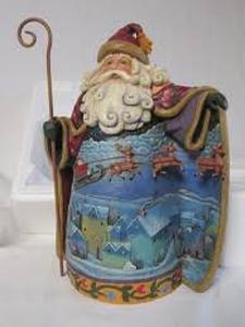 lot 13937 image: Jim Shore Heartwood Creek Fly Away, Tiny Sleigh Santa figurine - Retail $0