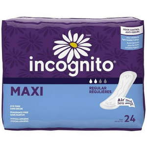 lot 18741 image: Incognito 2368469 Multi-Channel Regular Maxi Pads - Case Pack of 12