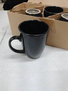 lot 18748 image: Set of 4 Ceramic Black Mugs