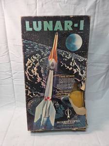 lot 70 image: Lunar-1 Two Stage Moon Rocket Toy Box
