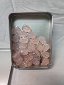 lot 155 image: Rose Quartz Leaf Beads