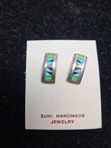 lot 179 image: Zuni Inlay Post Earrings