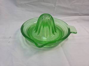 lot 219 image: Green Glass Citrus Juicer with Reamer