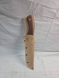 lot 240 image: TrailMaster Japanese Stainless Steel Hunting Knife with Leather Sheath