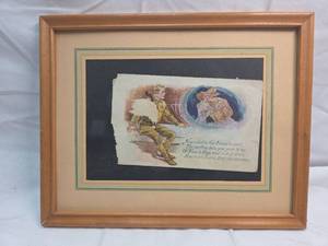 lot 243 image: WWI Military Romance Print with Poem