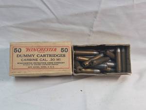 lot 265 image: Winchester .30 M1 Carbine Dummy Cartridges Box