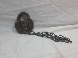 lot 266 image: Cast Iron Lock with Chain