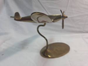 lot 270 image: WWII Brass P-40 Warhawk Model Aircraft