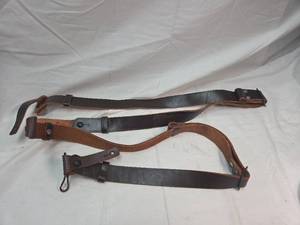 lot 299 image: Military Y-Strap Leather Suspenders