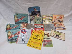 lot 312 image: Mixed Lot of Historical Soda and Oil Labels