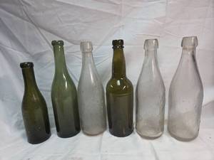 lot 354 image: Collection of Early Glass Soda Bottles