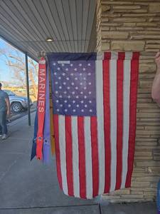 lot 418 image: US Military Service Branch Flag with Ribbons