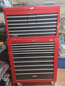 Very nice Sears Craftsman Tool Chest Stack - Two Piece Set 58H x 33.5W x 18D. This is not your newer cheap made toolbox. Very heavy duty