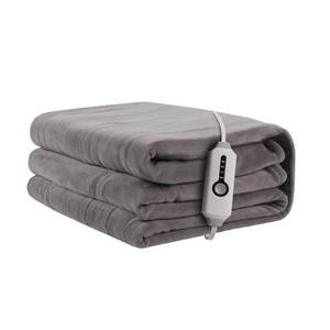 lot 886 image: Electric Heated Blanket 50x60 Throw Size, Soft Coral Fleece with 4 Heating Levels and 3 Hours Auto-Off, Machine Washable, Cozy Plush Fabric for Home, Light Grey - Retail $40