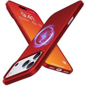lot 907 image: TORRAS Magnetic Slim Fit for iPhone 17 Pro Case 6.3 inch, Ultra-Thin, Compatible with MagSafe, Lightweight Matte Anti-Scratch Hard PC Cover Phone Case for iPhone 17 Pro OriginFit, Red - Retail $26