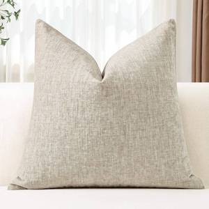 lot 937 image: OTOSTAR Chenille Throw Pillow Covers 24x24 Inch Soft Farmhouse Beige Decorative Pillow Covers Solid Square Cushion Case for Sofa Bed Living Room Couch Home Decor (Beige)