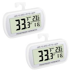 lot 947 image: Waterproof Refrigerator Fridge Thermometer, Digital Freezer Room Thermometer, MaxMin Record Function Large LCD Screen and Magnetic Back for Kitchen, Home, Restaurants (2 Pack) - Retail $15