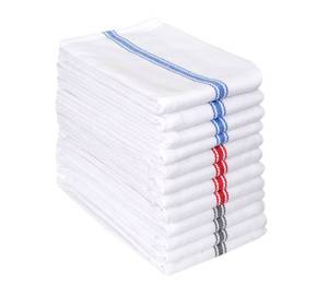 lot 969 image: AMOUR INFINI Cotton Kitchen Towels Set of 12 - Highly Absorbent, Super Soft Tea Towel with Hanging Loops - Extra Large Quick Dry Commercial Restaurant Towel (16x28 Inch - Multicolor) - Retail $23
