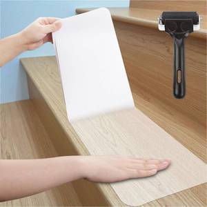 lot 971 image: Wishtofly Clear Stair Treads Non Slip 30x6, 18-Pack Anti Slip Strips for Wooden Steps Indoor, Transparent Adhesive Pre-Cut Step Grips, Safety for Elderly, Children and Dogs - Retail $35