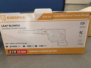 lot 973 image: Pre Owned, Powers On Kingpke 21V Cordless Leaf BlowerVacuum - Retail $45