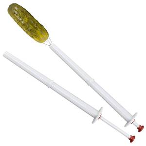 lot 981 image: Deluxe Pickle Pincher, Set of 2, Pickle Picker Stainless Steel and Plastic - Olive Pepper Grabber - Retail $9