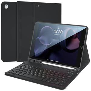 lot 992 image: iPad 9th Generation Case with Keyboard, 10.2 inch Slim Smart Case Built-in Pencil Holder Folio Stand Cover Detachable Bluetooth Keyboard for iPad Keyboard Case 9th8th7th and iPad Pro 10.5 (Black) - Retail $25