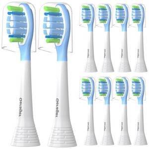 lot 15474 image: GERAGER Toothbrush Heads Compatible with Philips Sonicare C3 C2 G3 A3 W2 Replacement Heads, 10 Pack Brush Heads Compatible with Philips Sonicare Snap-On Toothbrush Handles, White - Retail $13