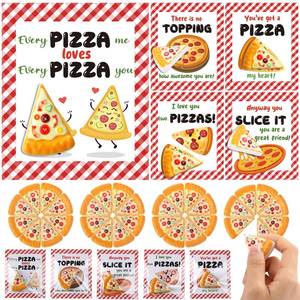 lot 15478 image: Saypacck 30 Pack Valentines Day Gifts Pizza Party Favors Bulk Mini Pizza Pen with Cards for Birthday Gift Rewards Supplies - Retail $15