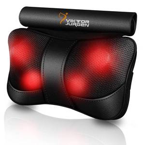 lot 15490 image: VIKTOR JURGEN Mothers Day Back Massager Kneading for Neck, Shoulder and Foot, Shiatsu Massage Pillow with Heat, Relaxation Gifts for WomenMenDadMomChristmasFathers Day - Retail $28