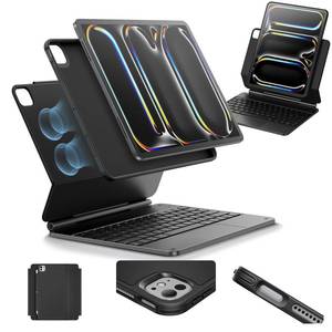lot 15502 image: ESR iPad Pro 11 Inch Case with Keyboard (M5M4, 20252024), iPad Pro 11(5th) Keyboard Case with Easy-Set Magnetic Stand, PortraitLandscape Modes, Removable Protective Case, Rebound 360 Series, Black - Retail $105