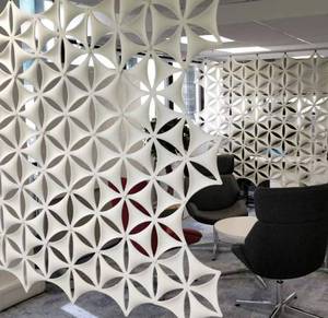 lot 15511 image: OSHIYINN White 3D Flower Venus 14x12 Hanging Room Divider Panel Felt Fiber Surface High Density Polyester Fiber Board Cut Room Partition Home Decoratio(12 Pcs) - Retail $40