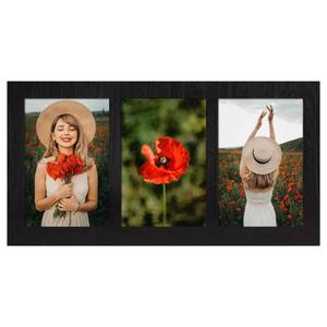lot 15519 image: YESKAY 4x6 Collage Picture Frames, 3 Picture Frame 4x6, Rustic Black Wood Frame with Tempered Glass, 3 Opening 4 by 6 Photo Frame Wall Decor or Tabletop, 1 Pack - Retail $19