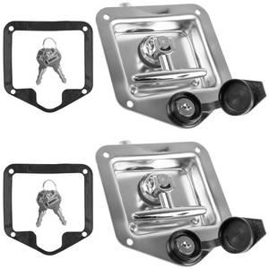 lot 15521 image: Loksun 2Pcs Truck Tool Box Latch Replacement, Stainless Steel Truck Bed Tool Box Latches, Paddle Locks Replacement for Truck RVs Trailer Campers Box - Retail $20