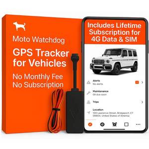 Wired GPS Tracker for Vehicles, No Subscription with Real-Time Location, Easy Install, Speeding Monitoring, Route History, Geofence, for Fleets & Families, USA, Moto Watchdog - Retail: $130