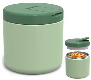 lot 15526 image: LOHASOK Kids Soup Thermo for Hot Food Insulated Vacuum Food Jar with Buckle Lid, Stainless Steel Wide Mouth Leak Proof Lunch Container for School Travel 1 Pack - Retail $18