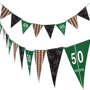 lot 15536 image: 2 Pieces Football Pennant Banner American Football Theme String Flags Banners for Sports Party Decorations - Retail $9