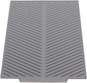 lot 15540 image: Silicone Draining Mat, 20x16 Eco Friendly Dish Drying Mat Anti-Skid and Heat Insulation Pad, Sink Drainer Mat with Dense Drainage Grooves (51x41cm) - Retail $16
