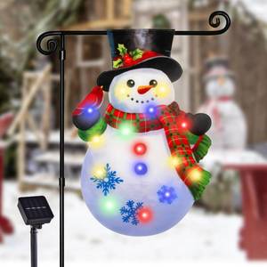 lot 15551 image: Lighted Christmas Garden Flag for Outside,8 Modes Led Snowman Yard Flags 12x18 Double Sided, Winter Outdoor Decorations for Home Porch Patio (Snowman-12x18)